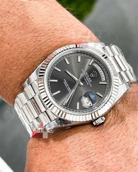 rolex day date 40 slate dial|Rolex Day-Date 40 review.